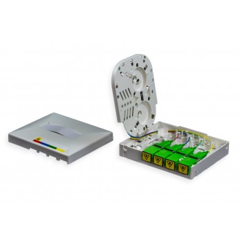 Fiber Optic Socket Faceplate for Indoor Cable 4 Cores Wall Mounting