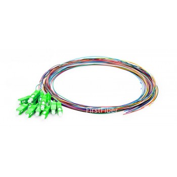 12 Colors SC/APC fiber Pigtail cable G657A 12 Cores 12 Fibers Simplex 9/125 Single Mode Pigtail 0.9mm