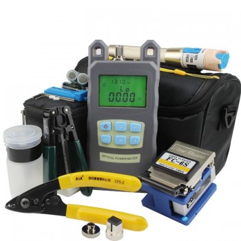 FibeFiber Optic Ftth Tools Kit For Optical Fiber Cleaver Visual Fault Locator 1mw VFL Optical Power Meter fibre optique stripper