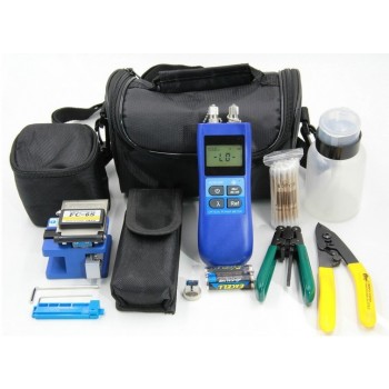 FTTH Cold Splice Fiber Optic Tool Kit FC-6S Fiber Cleaver Optical Power Meter 10km Visual Fault Locator Wire stripper