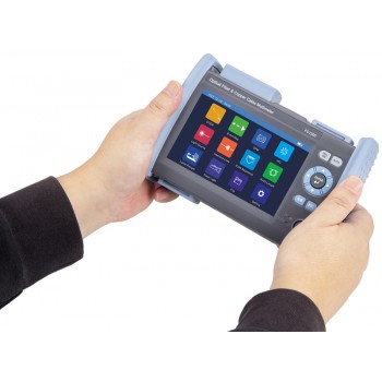 FC1300 Fiber & Copper Multimeter with Auto OTDR Expert OTDR Event Map Optical Power Meter Optical Light Source Insertion Loss Visual Fault Locator RJ45 Cable Tracking RJ45 Cable Sequence RJ45 Cable Length Space Distance LED Light