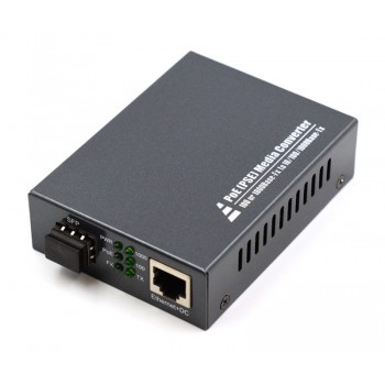 Power Over Ethernet (POE), Gigabit Fiber Converter 10/100/1000M POE-PSE Converter, 1 SFP Slot 