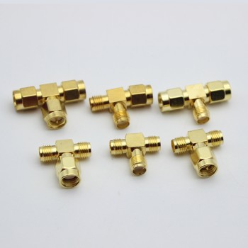 SMA Triple T Type RF Connector Splitter 3 Ways