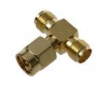 SMA Male to Two SMA Female Triple T RF Adapter Connector 3 Way Splitter